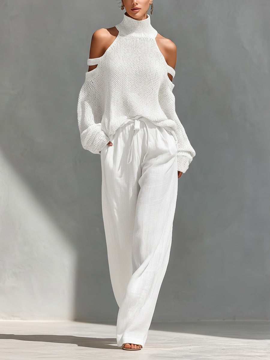 Trendy set van mesh en linnen