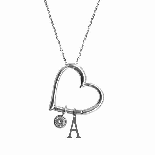 Hartketting met kralen initialen