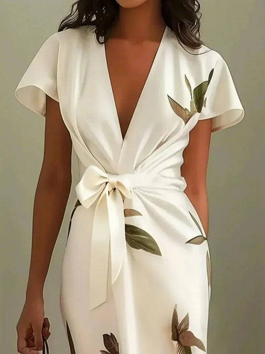 Eveline™ | Elegante Wikkeljurk met Bloemenprint