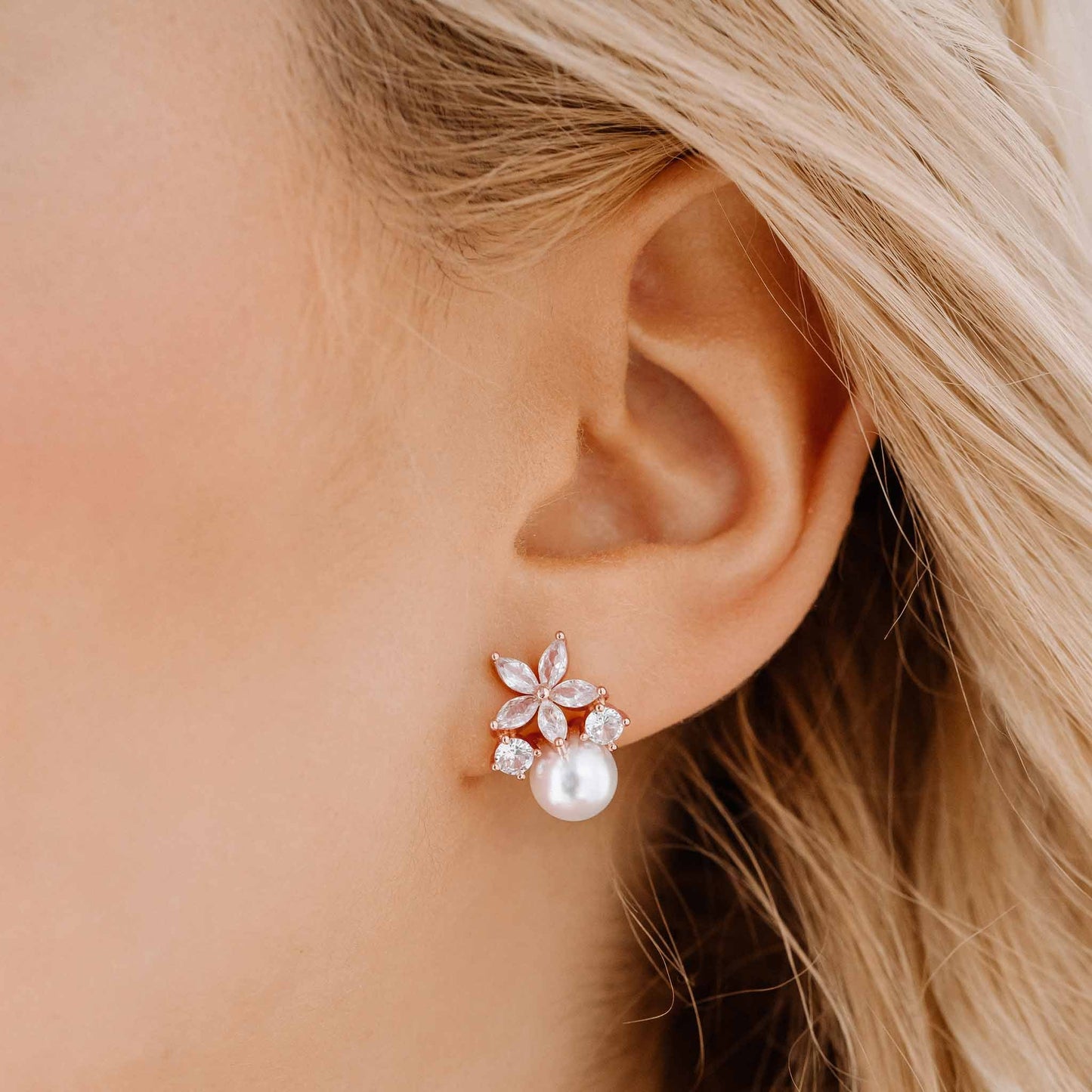 Ensemble Fleur Perla Or Rose