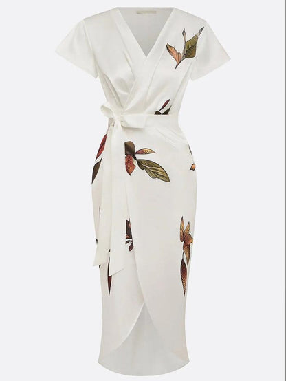Eveline™ | Elegante Wikkeljurk met Bloemenprint