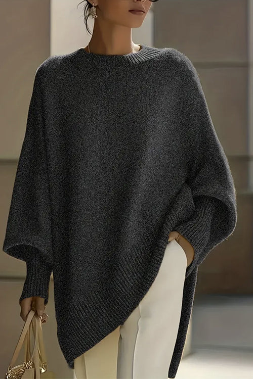 Rosiedress Crewneck Drop Shoulder Slouchy Pullover Sweater