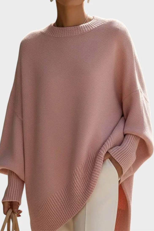 Rosiedress Crewneck Drop Shoulder Slouchy Pullover Sweater