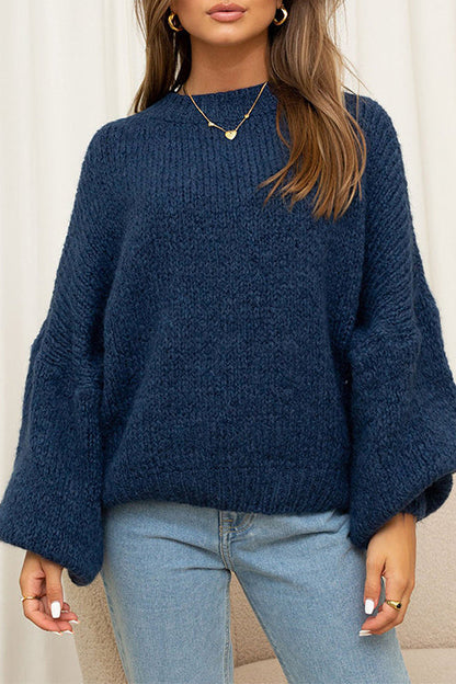 Rosiedress Drop Shoulder Lantern Long Sleeves Comfy Pullover Sweater