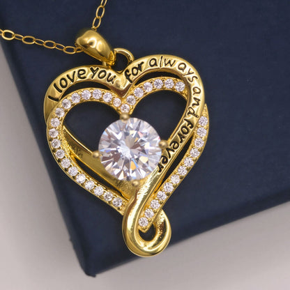 Hart ketting "i love you for always and forever" -   Aan mijn Schat