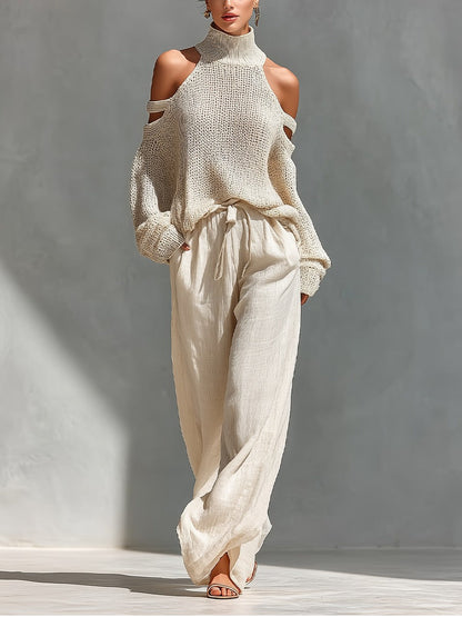 Trendy set van mesh en linnen