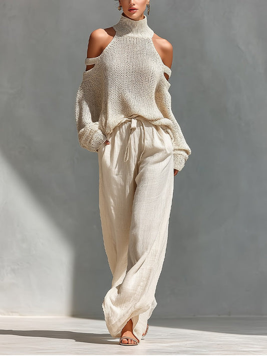 Trendy set van mesh en linnen