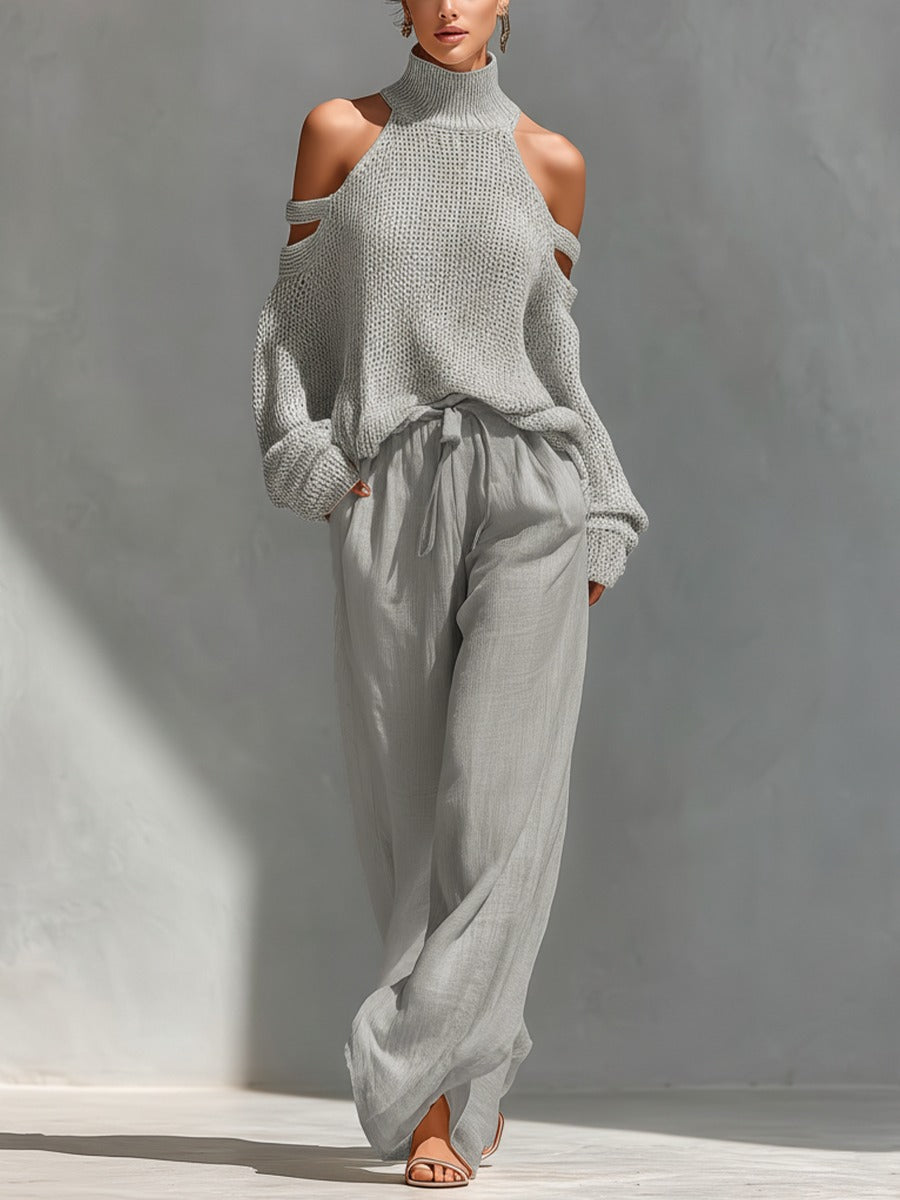 Trendy set van mesh en linnen