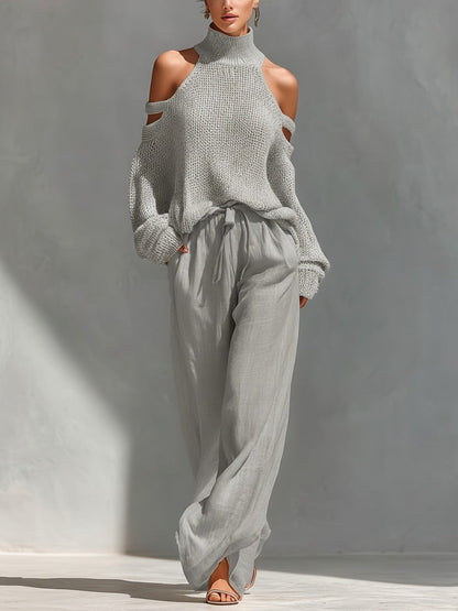 Trendy set van mesh en linnen