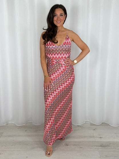(BUY 1 GET 2 FREE) Zigzag Crossover Spaghetti Strap Dress