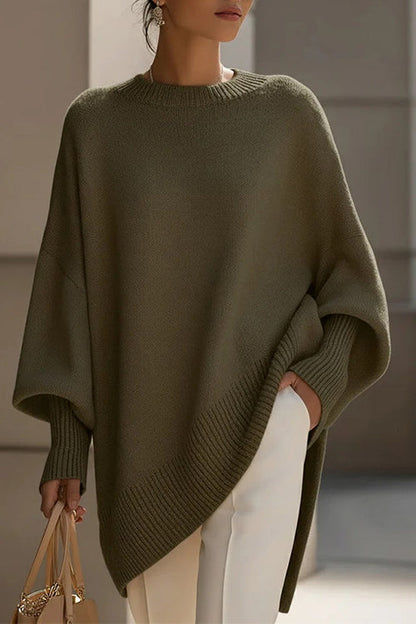 Rosiedress Crewneck Drop Shoulder Slouchy Pullover Sweater