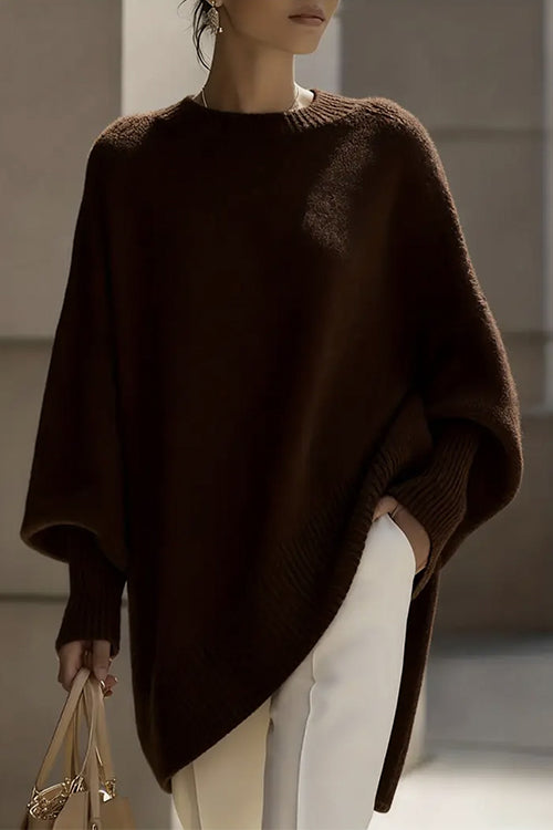 Rosiedress Crewneck Drop Shoulder Slouchy Pullover Sweater