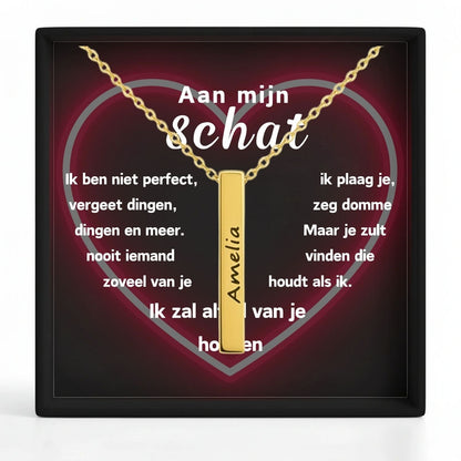 Ketting Bar met Gravure  – Aan mijn schat