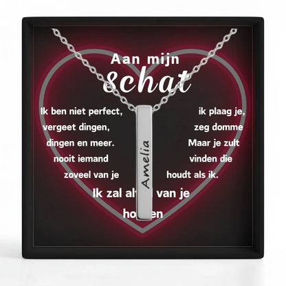 Ketting Bar met Gravure  – Aan mijn schat