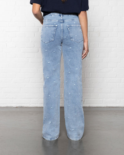 HEART BOOTCUT JEANS BLAUW