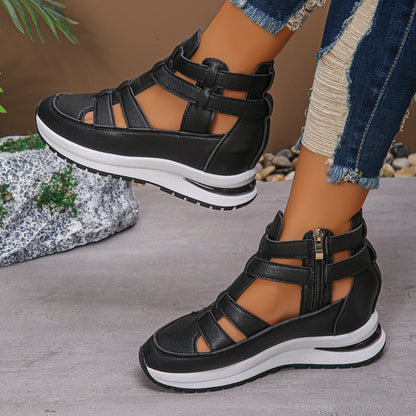 Lichte comfortabele sleehaksandalen met ritssluiting