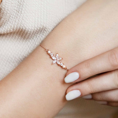 Ensemble Fleur Perla Or Rose