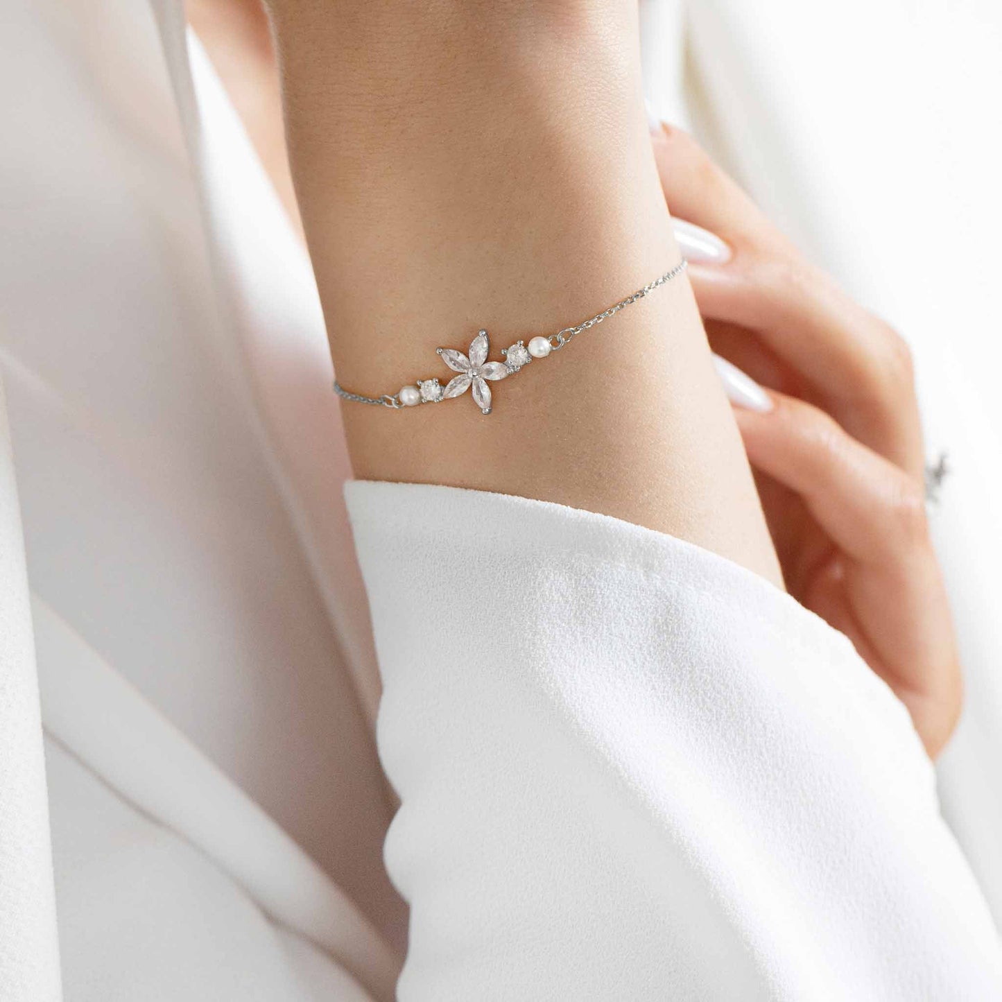 Ensemble Fleur Perla Silver