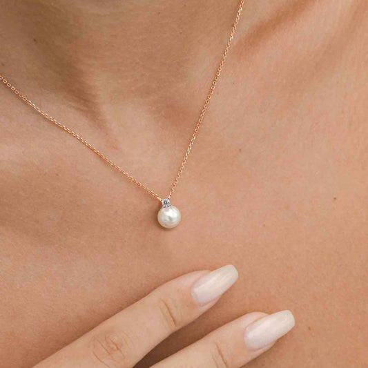 Collier Perla Or Rose, S925