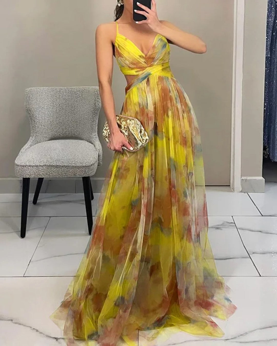 Giselle - Betoverend Maxijurk met Bloemenprint