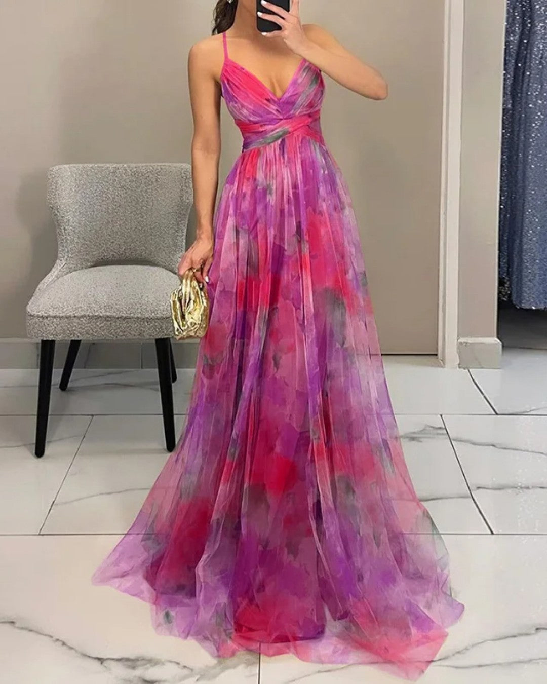 Giselle - Betoverend Maxijurk met Bloemenprint