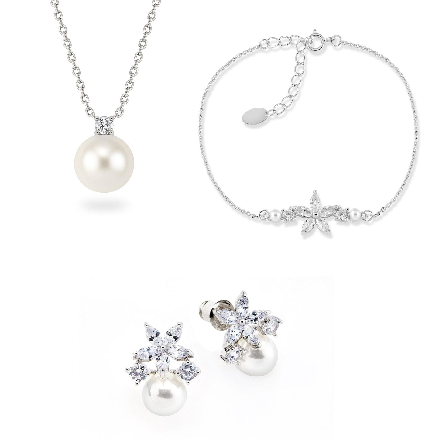 Ensemble Fleur Perla Silver