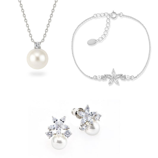 Ensemble Fleur Perla Silver