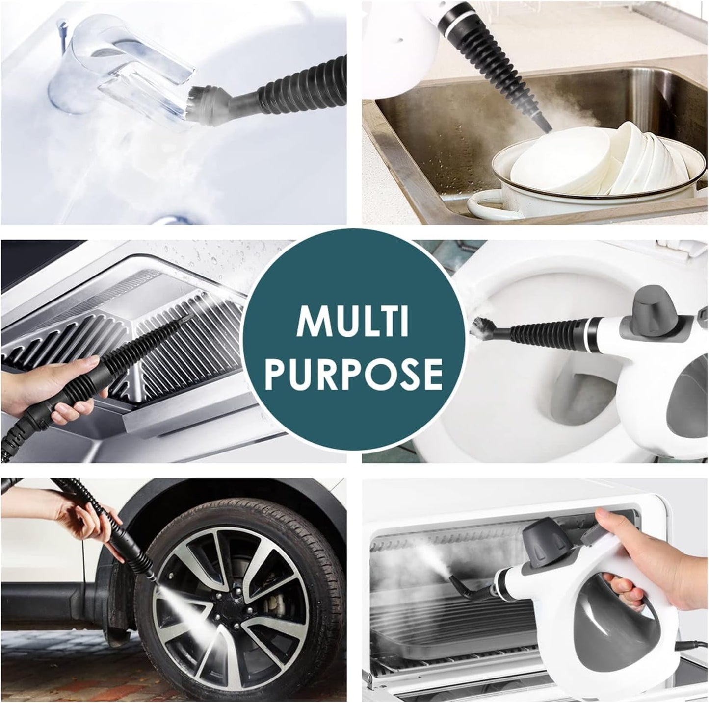 (BUY 1 GET 2 FREE) Handheld Multi-Surface Steam Cleaner with 12 Accessories