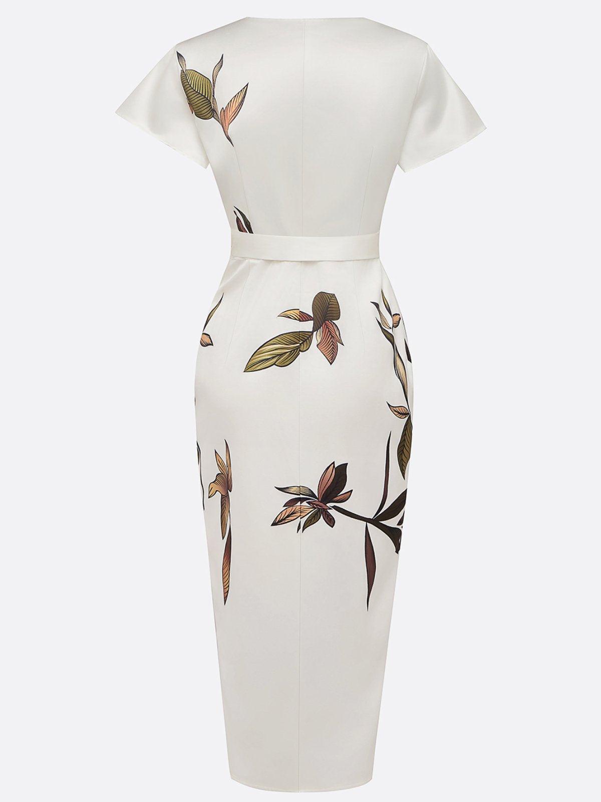 Eveline™ | Elegante Wikkeljurk met Bloemenprint