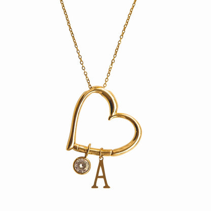 Hartketting met kralen initialen