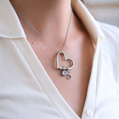 Hartketting met kralen initialen