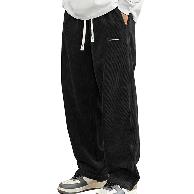 Wijde broek met koord en zakken voor heren