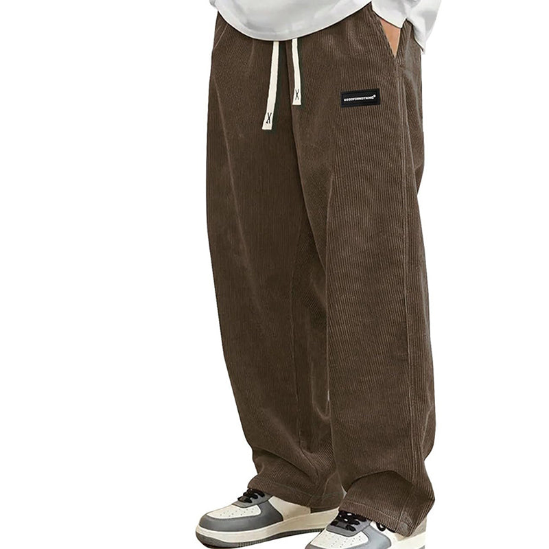 Wijde broek met koord en zakken voor heren