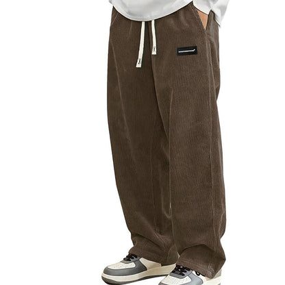 Wijde broek met koord en zakken voor heren